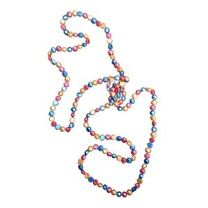 61" Knotted Multicolor Freshwater Pearl Necklace – 7-8mm Baroque Continuous Stra